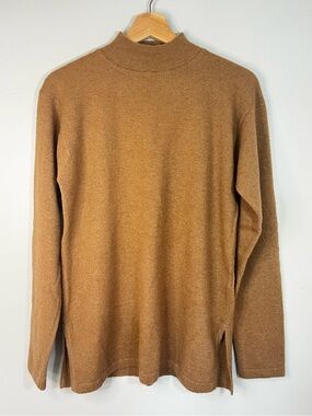 Goyo 100% Camel Wool Mock Neck Tunic Sweater Women’s Medium Luxury